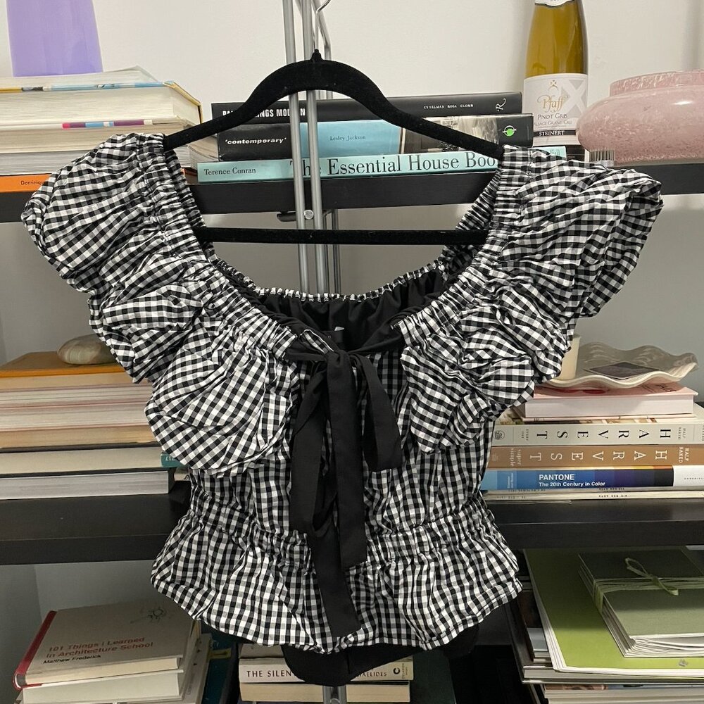 Gingham double lined top